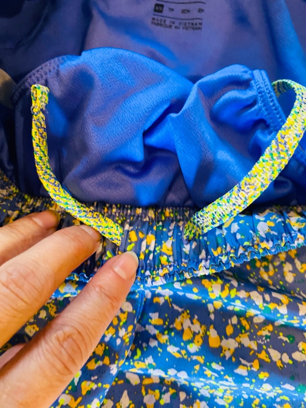 NIKE Purple Yellow Dot Running Shorts - Picture 3 of 5